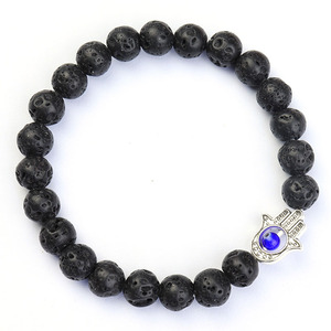 Heil kristall Runde Edelsteine Fatima Hand und Devil's Eye Perlen Armband, langlebige elastische Stretch Cord Edelstein Armbänder, 8mm - Product Image 4