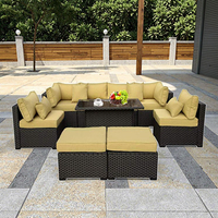 Gartenmöbel Outdoor Rattan Cube Set Essgruppe Polyrattan Lounge Möbel Terrassen-Tischsets Outdoor Sofa Garnitur