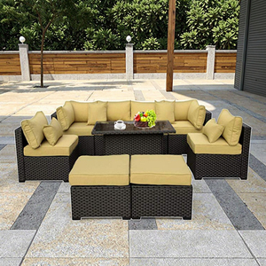 Bộ Đồ Nội Thất Sân Vườn Mây Lập Phương Ngoài Trời Bộ Bàn Đồ Nội Thất Hiên Nhà Ăn Bộ Ghế Sofa Ngoài Trời - Product Image 3