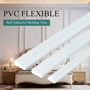 Moulures et appliques murales flexibles en PVC autocollantes, style français sculpté, pour la décoration intérieure, vente en gros d'usine, à bas prix - Product Image 2