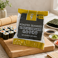 100 feuilles d'algues croustillantes séchées, saveur sushi, nori pour onigiri, boulettes de riz