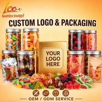 Gomitas de Frutas Variadas, Dulces de Gelatina Suave, Sabores Mixtos de Bayas, Sandía, Melocotón, en Forma de Oso y Donut, OEM ODM