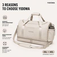 Sac de sport extensible personnalisé 35L-40L, sac de voyage imperméable pour le fitness avec compartiment à chaussures pour femmes