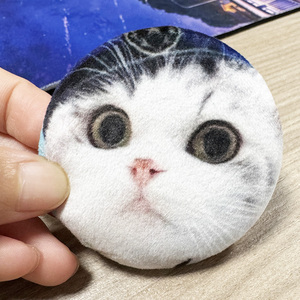 Insignia de Botón de Hojalata de Felpa, Insignia de Botón de Hojalata Personalizada de Transferencia Térmica Suave, Gato, Perro, Kpop, Cara de Ídolos - Product Image 3
