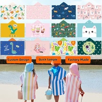 Serviettes de bain à capuche en microfibre suédée surdimensionnées, à séchage rapide, imprimées avec logo personnalisé, sans sable, poncho de plage