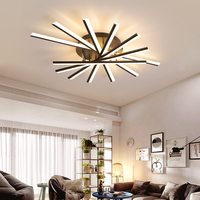 Lustres LED modernes pour l'intérieur, éclairage pour bureau, salon, chambre à coucher, lampes dorées, noires, blanches, luminaires, alimentation 90-220V