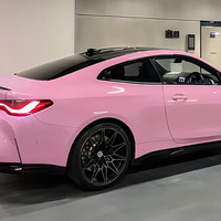 Vinilo para Envolver Autos en Color Rosa Cristal Brillante, Película Adhesiva para Carrocería que Cambia de Color
