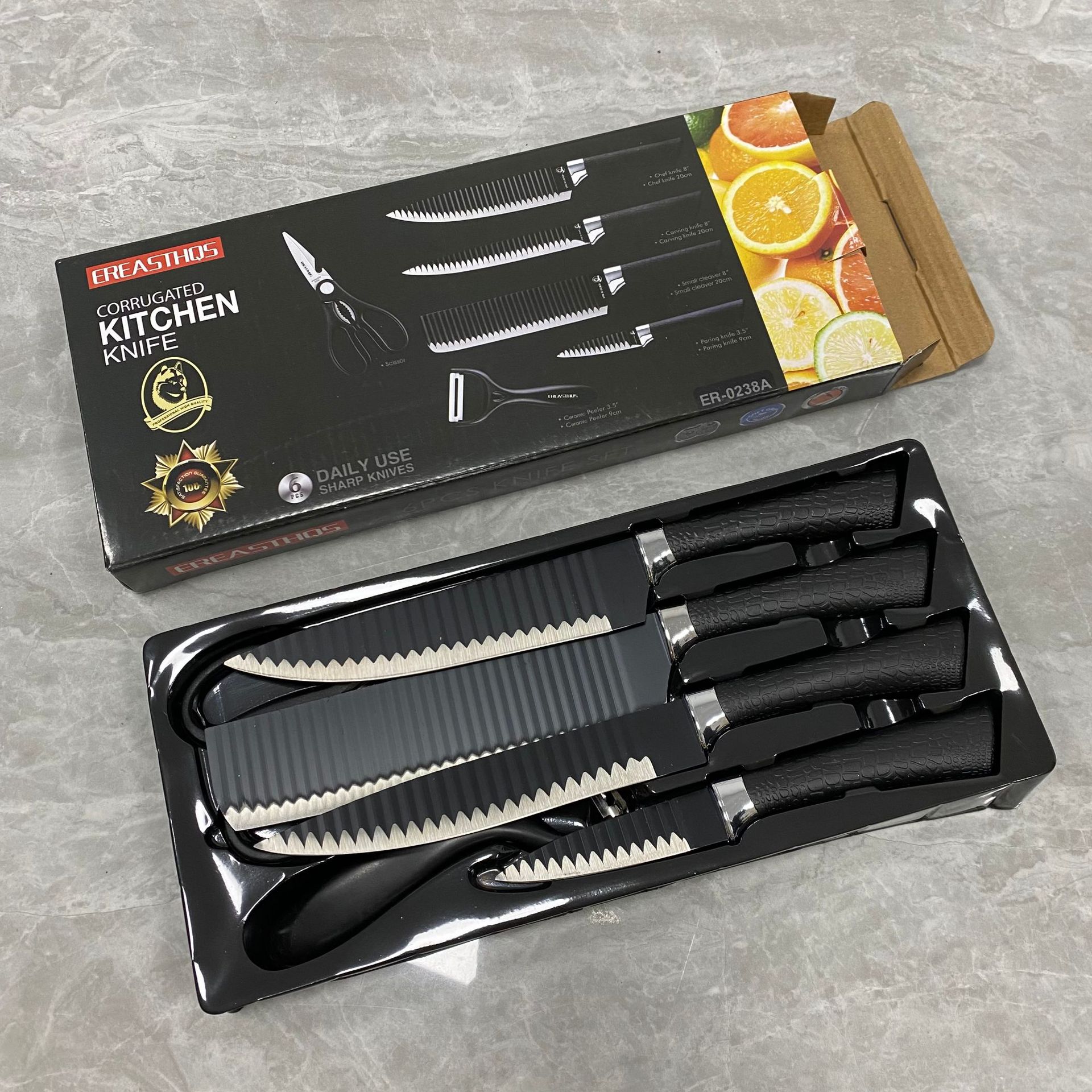 Ensemble de 6 pièces (épaisseur 8 mm) Noir