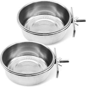 أكواب إطعام الطيور ، ببغاء من نوع Coop Cup ، 2 قفص طائر ، وعاء ماء للببغاء الرمادي الأفريقي - Product Image 1