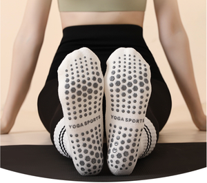 पुरुष महिला लेटर मिड-काफ कॉटन पिलेट्स स्पोर्ट होम जिम फिटनेस ग्रिप स्वनिर्धारित लोगो एंटी-स्लिप योगा सॉक्स - Product Image 2