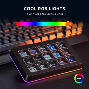 คีย์บอร์ด RGB ขนาดเล็ก 15 ปุ่มตั้งโปรแกรมได้ คอนโทรลเลอร์สำหรับไลฟ์สด สำหรับพีซี เกมมิ่ง ออฟฟิศ คอนโซล คีย์บอร์ดปรับแต่งได้ - Product Image 3