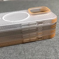 Mode Dissipation thermique maille creux cercle fin magnétique antichoc housse de téléphone pour iPhone 12 13 14 15 16 17 Pro Max Plus