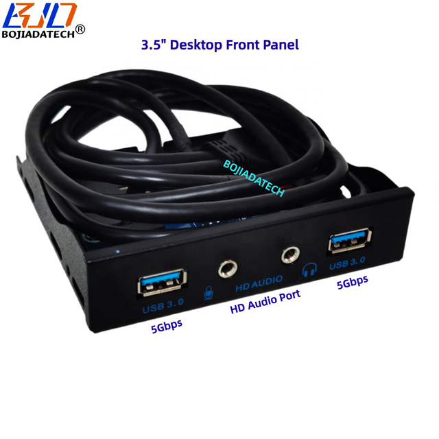 Factory Wholesale 3.5" Floppy Bay Front Panel With 2 USB 3.0 Type-A Connector + HD Audio Port for PC Computer Case in Stock
