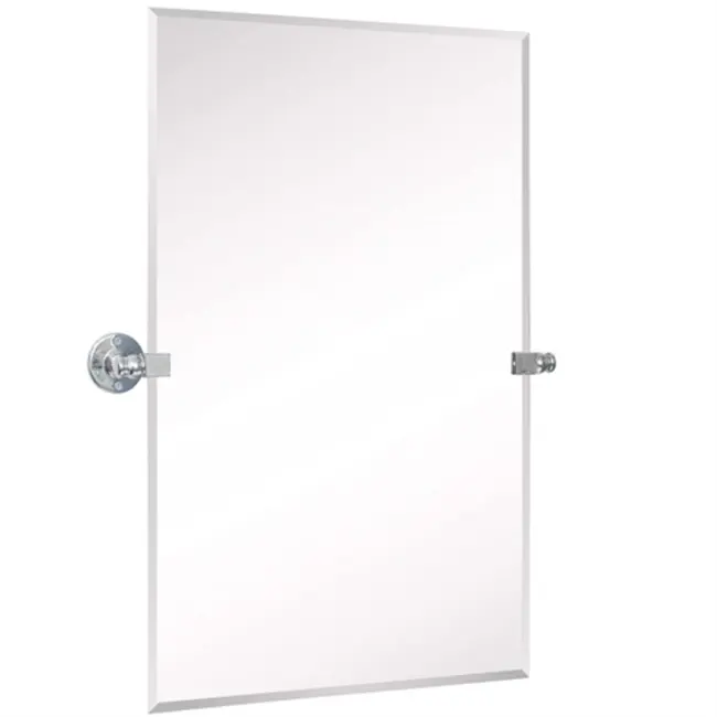 Espejo giratorio de baño sin marco de níquel cepillado, montado en la pared, se cuelga Vertical
