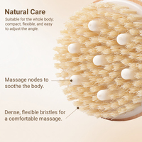 Brosse corporelle exfoliante premium en bois avec nœuds de massage, brosse de bain exfoliante pour la peau, brosse de douche à main avec sangle