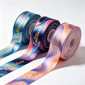 Cinta de Grosgrain de Poliéster/Algodón de 1-1/2 Pulgadas con Estampado de Lámina Dorada de una Cara OEKO-TEX RIBBON-factory - Product Image 1