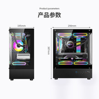 Tour d'Ordinateur Gaming RGB en Métal Directe, Boîtier PC Vertical MTX/Mini Gamer avec Panneau Latéral en Verre pour PC de Bureau