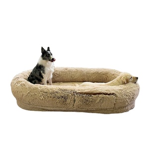 2025 nouveau <span class=keywords><strong>TW</strong></span> géant luxe lit pour animaux de compagnie en peluche grand matelas moelleux pour chat et chien apaisant taille humaine en mousse velours motif solide - Product Image 3