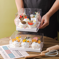 Boîte d'emballage pour pâtisserie de Noël et d'anniversaire, boîtes transparentes en PVC PET pour gâteaux, contenants d'emballage pour muffins et cupcakes