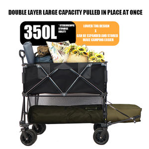All-Terrain Folding Utility Wagon with Double Level Extension Plate & Net Customizable OEM Platform Structure - Product Image 4