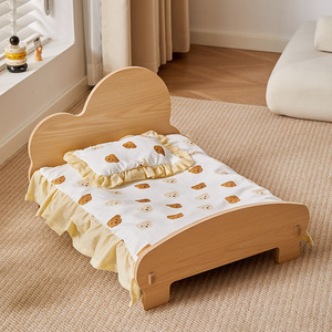 Lit en bois massif classique et tendance, petit format rectangulaire, portable, lavable, toutes saisons, avec boîte de rangement à motif animalier – Vente chaude - Product Image 2