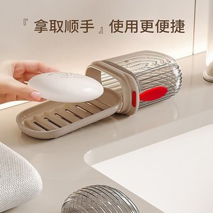 Light Luxury Travel Soap <b>Box</b> Portable Drainable Design Mini Soap Storage <b>With</b> <b>Lid</b> For Bathroom Use - Product Image 4