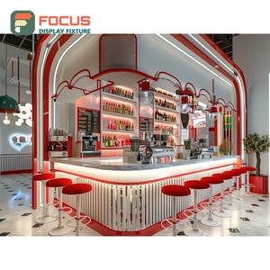 ตู้โชว์กาแฟแบบโมดูลาร์ ผิวลามิเนตไม้ พร้อมพื้นที่จัดแสดงอุปกรณ์ตกแต่ง ตู้กาแฟสำหรับร้านค้า - Product Image 4