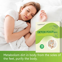 Patchs de Soin des Pieds au Bambou 10 Pièces, Extrait Herbal Relaxant et Rafraîchissant, Utilisation Nocturne, Patch Bien-être, OEM ODM, Marque Privée, Fournisseur d'Usine