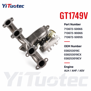 Turbocompresor GT1749V con Turbina Completa 454232-5003S 713672 para VW Beetle Bora Golf Sharan <span class=keywords><strong>1.9</strong></span> <span class=keywords><strong>TDI</strong></span> 90HP 100HP AUY AJM ATD <span class=keywords><strong>ASV</strong></span> 768331 - Product Image 1