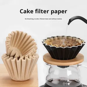 155 Filtres à café en papier de qualité alimentaire, forme fleur, design moderne, pour gobelets, <span class=keywords><strong>Origami</strong></span> Pour Over, écologiques, jetables, vente en gros - Product Image 3