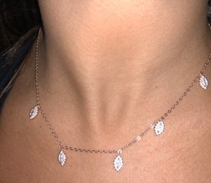 ROND <span class=keywords><strong>Marquise</strong></span> 5A étincelant bling zircone cubique plaqué or rose mode femmes tour de cou déclaration oeil charme mode cz collier - Product Image 2