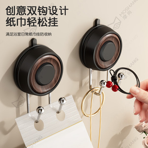 Ganchos de succión para montaje en pared, redondos, resistentes, sin perforaciones, para baño, organizador de almacenamiento de abrigos, acabado pulido - Product Image 3