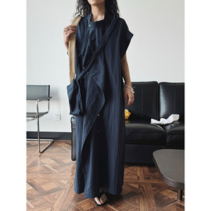 Estate nuovo stile di Parigi vento foglia di loto colletto Multi strato borsa vestito Casual abito lungo per le donne - Product Image 4