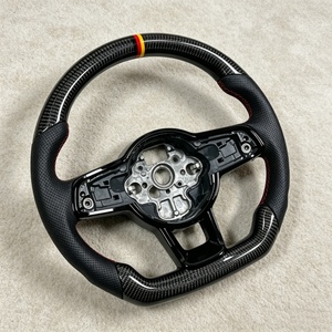 Volant en fibre de carbone adapté à la Volkswagen <span class=keywords><strong>Golf</strong></span> MK7 GTI <span class=keywords><strong>GTD</strong></span> R Gts R-Line Variant, cuir perforé double face - Product Image 6