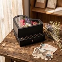 Boîte Cadeau Luxe Créative en Forme de Piano avec Tiroir, Fleurs Éternelles Préservées, Rose Éternelle pour la Saint-Valentin et Mariages (Vente en Gros)