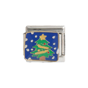 Italian Modular Christmas <b>Charm</b> <b>Bracelet</b> Stainless Steel Elastic Universal DIY Beveled Square <b>Beads</b> Unisex Gift Jewelry - Product Image 5