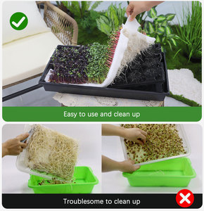 EDKFARM 1020 Self-Watering PE Plastic Non-perforated Seed Tray Kit <b>for</b> Indoor <b>Plant</b> Growing and Microgreen Cultivation - Product Image 2