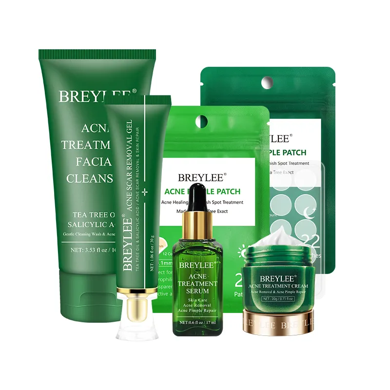 Breylee Natuurlijke Tea Tree Acne Skin Care Set Voor Anti Acne Puistje Behandeling Acne Litteken Verwijdering