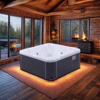 Bain à remous extérieur moderne autoportant pour 5 personnes, idéal pour villa, avec fonction massage