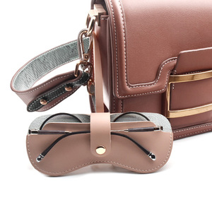 Korean style minimalist leather eyeglass case, portable sunglasses holder, storage bag for <b>reading</b> <b>glasses</b> and prescription - Product Image 3