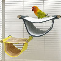 Nouvelle vente en gros de haute qualité hiver chaud flanelle oiseau hamac Double couche perroquet nid lit