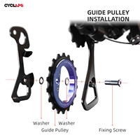 CYCLAMI Universal 18T Eccentric Hollow Guide Pulley Full Ceramic Bearing MTB Sepeda Belakang Derailleur 9/10/11/12 Speed Direct