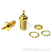 SMA Jack hembra Pin recto Conector coaxial Mamparo Tipo de soldadura Montaje en panel
