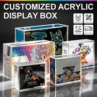 Boîte de présentation en acrylique pour boosters ETB UPC SPC One Piece TCG, taille personnalisée, logo, aimant puissant, protection UV, résistante à l'eau