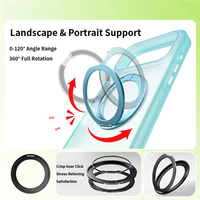 Étui magnétique soyeux au toucher doux avec béquille pour iPhone 17, coque rigide en acrylique anti-rayures avec coussin d'air dissimulé