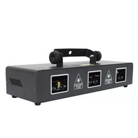 Projecteur laser RGB à 3 têtes avec animation, 45W, pour scène, avec effets de vagues, points, faisceaux, DMX et son, idéal pour bars, soirées et discothèques