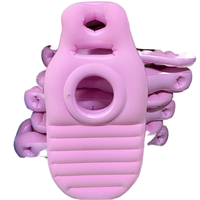 En stock YUCALO YH-1009 Coussin gonflable ovale en PVC floqué 28x64x8 pouces 0,28 mm d'épaisseur pour femmes enceintes pour soulager les douleurs abdominales