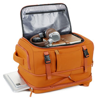 Sac à dos professionnel décontracté extensible 20-35L en polyester grande capacité couleur unie avec bandoulière incurvée unisexe