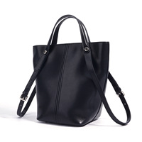 Sac seau à bandoulière en cuir de vachette de luxe haut de gamme, sac fourre-tout en cuir véritable avec doublure en polyester pour femmes