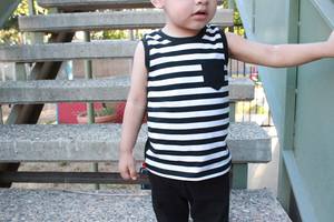 Vendita calda di nuovo Design per neonati vestiti serbatoio in maglia di cotone estivo per bambini a righe per ragazzi all'ingrosso - Product Image 4